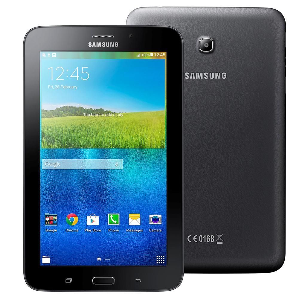 Tablet Samsung Galaxy Tab E 7.0 3G SM-T116BU com Tela 7”, 8GB, Câm. 2MP, AGPS, Bluetooth e Android 4.4 e Processador Quad Core de 1.3GHz - Preto