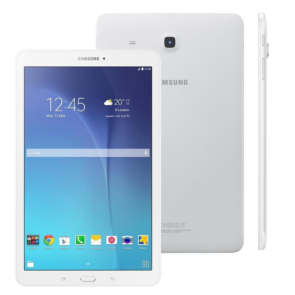 Tablet Samsung Galaxy Tab E 9.6 3G SM-T561 com Tela 9.6”, 8GB, Câmera 5MP, GPS, Android 4.4, Processador Quad Core 1.3 Ghz - Branco