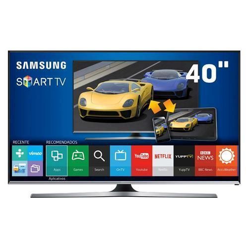Smart TV LED 40" Full HD Samsung 40J5500 com Connect Share Movie, Screen Mirroring, Wi-Fi, Entradas HDMI e USB