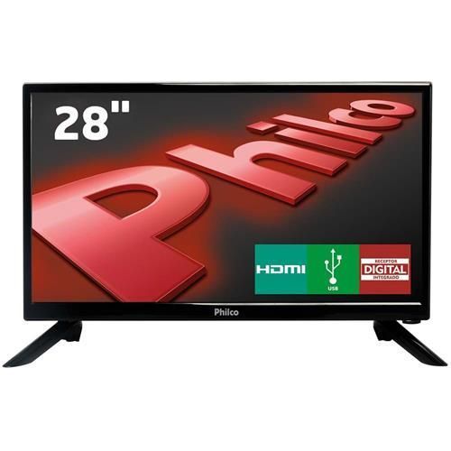 TV LED 28" HD Philco PH28N91D com Conversor Digital Integrado, Som Surround, DNR, Entrada HDMI e USB