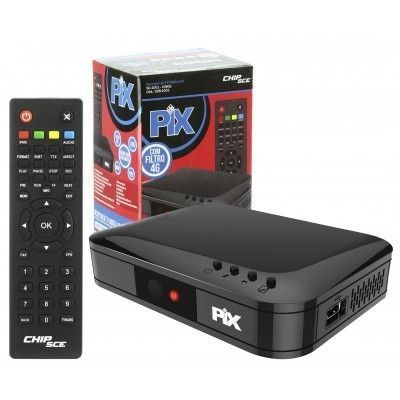 Receptor Gravador e Conversor Digital - Filtro 4G - 1080p - HDMI - USB - Media Player - Menu em Português - Pix Chip Sce 008-1001