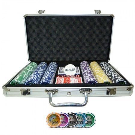 Maleta de Poker Grand Royale Oficial - 300 fichas numeradas 11,5 gramas - 2 deck - Dealer