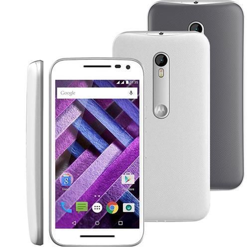 Smartphone Motorola Moto G (3ª Geração) Turbo XT1556 Branco com 16GB, Tela de 5'', Dual Chip, Android 5.1, 4G, Câmera 13MP, Processador Octa-Core