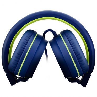 Headphone Pulse Fun - Emborrachado, Design Moderno, Microfone, Espuma Macia e Confortável, Leve, Anatômico, Azul e Verde PH162