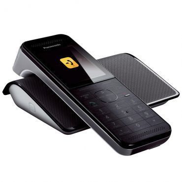 Telefone Sem Fio Panasonic KX-PRW110LBW Preto - Conexão com Smartphone, Replicador de sinal Wi-fi, Babá Eletrônica, ID, Viva Voz, Visor Colorido 2.2