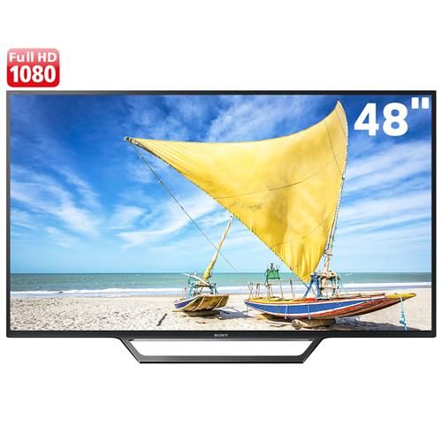 Smart TV LED 48" Full HD Sony BRAVIA KDL-48W655D com X-Reality Pro, MotionFlow XR, Screen Mirroring, Bass Reflex, Entradas HDMI e USB